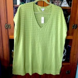 NWT TALBOTS LIGHT GREEN COTTON TOP L/XL